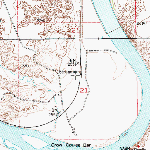 Topographic Map of Stranahan School (historical), MT