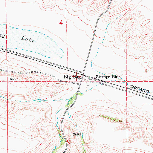 Topographic Map of Big Sag School (historical), MT