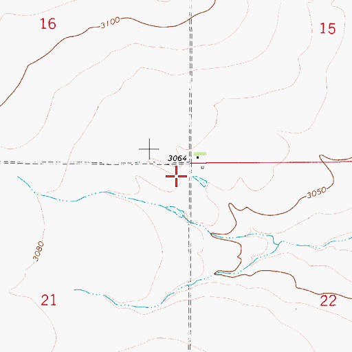 Topographic Map of Teton Bench Post Office (historical), MT