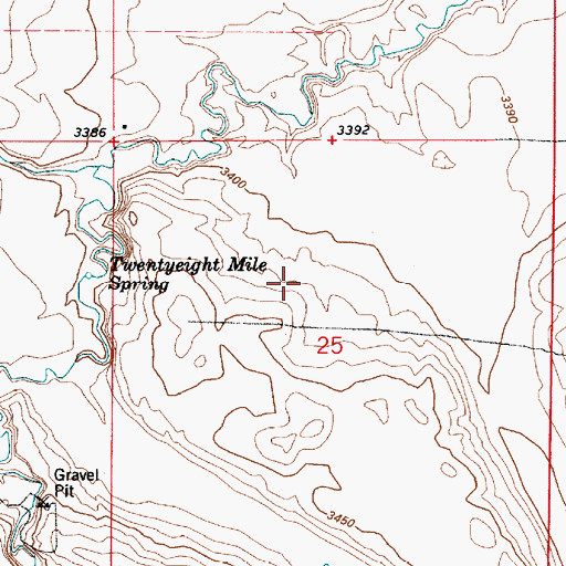 Topographic Map of Springs (historical), MT