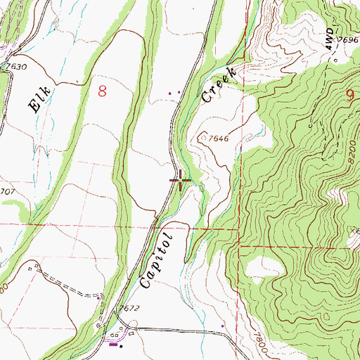 Topographic Map of Lime Creek, CO