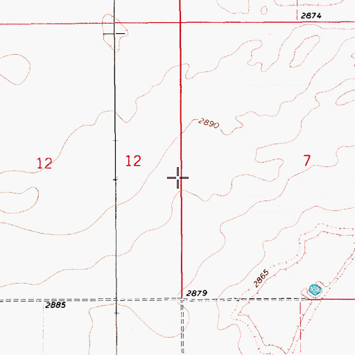 Topographic Map of Prairie City Post Office (historical), MT