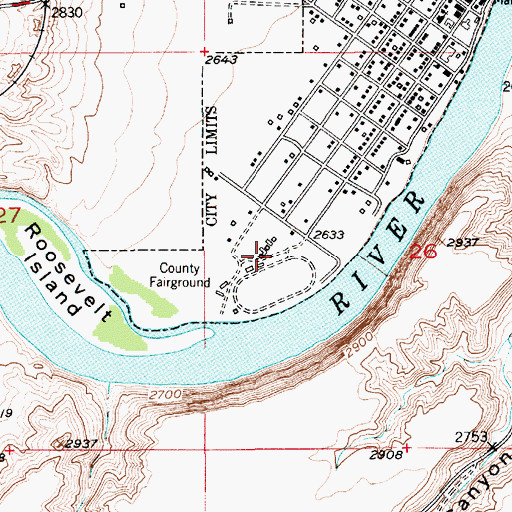 Topographic Map of Chouteau County Fairgrounds, MT