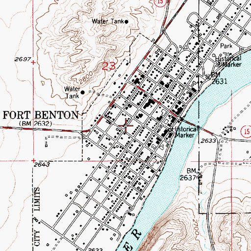 Topographic Map of Chouteau County Sheriff's Office, MT
