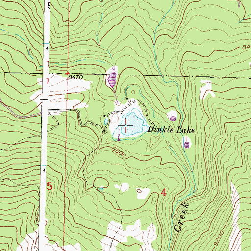 Topographic Map of Dinkle Lake, CO