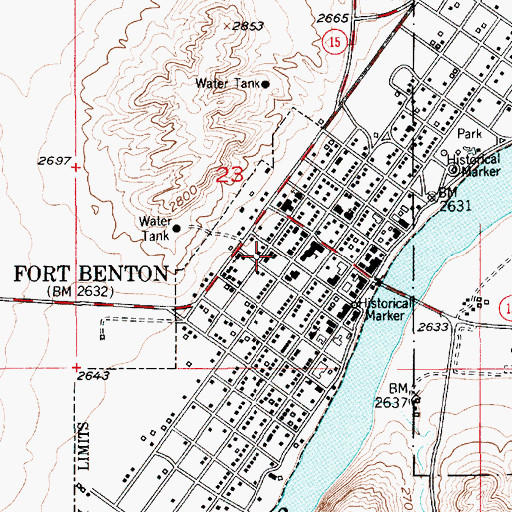 Topographic Map of Saint Pauls Episcopal Church, MT