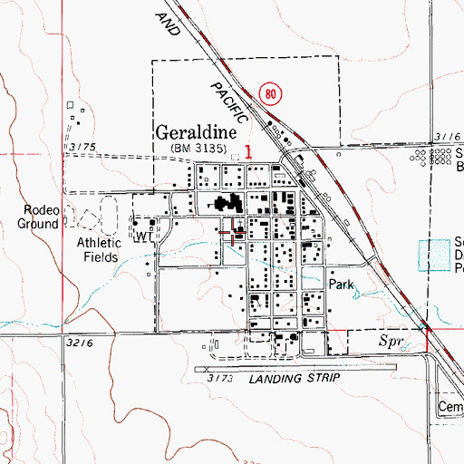 Topographic Map of Community United Methodist Church, MT