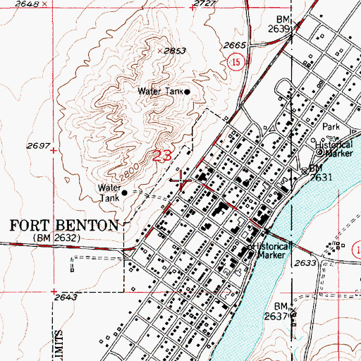 Topographic Map of General Mills Incorporated Elevator, MT