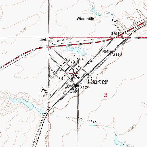 Topographic Map of Greeley Elevator (historical), MT
