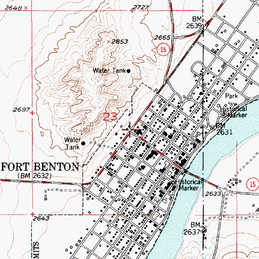 Topographic Map of Missouri River Medical Center, MT