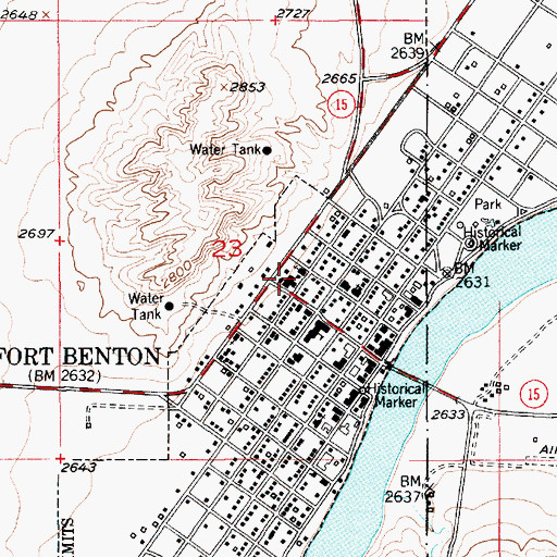 Topographic Map of Missouri River Medical Center Nursing Home, MT
