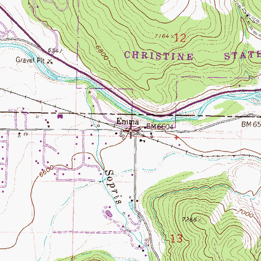 Topographic Map of Emma, CO