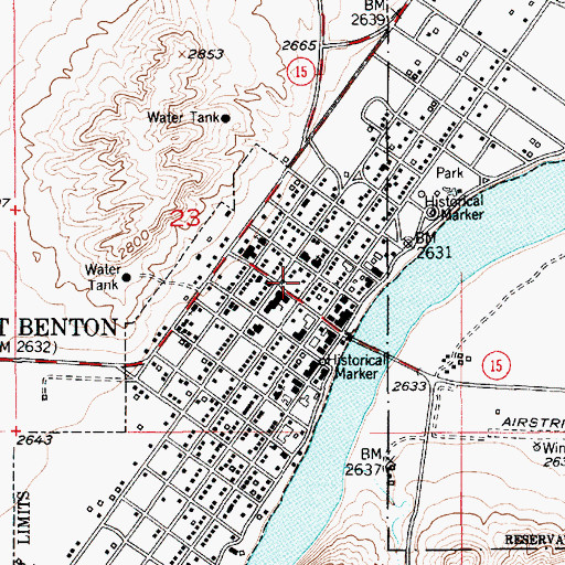 Topographic Map of Benton Medical Clinic, MT