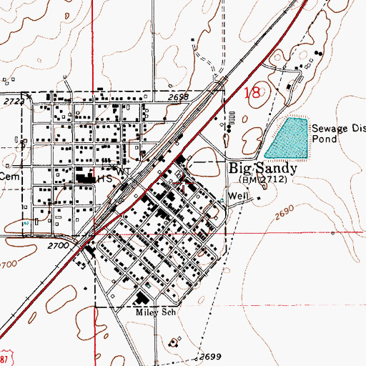 Topographic Map of Big Sandy Medical Center Long Term Care, MT