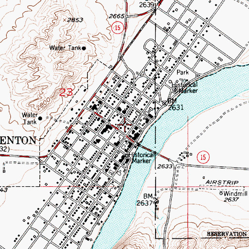 Topographic Map of Chouteau County Free Library, MT