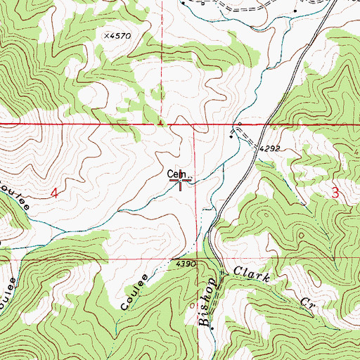 Topographic Map of Upper Shonkin Cemetery, MT