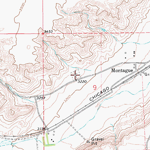 Topographic Map of Montague Cemetery, MT