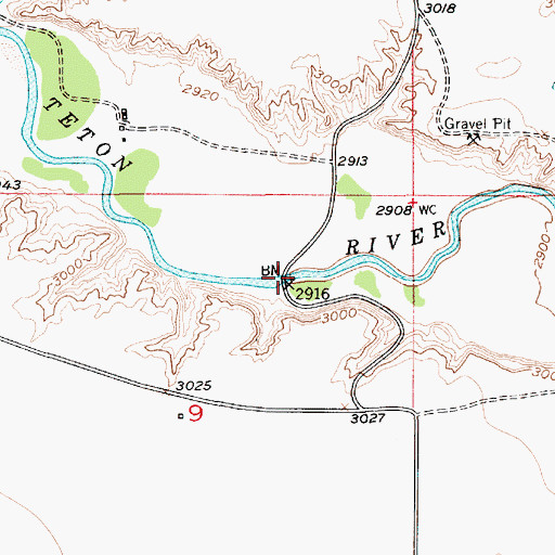 Topographic Map of Bucks Bridge, MT