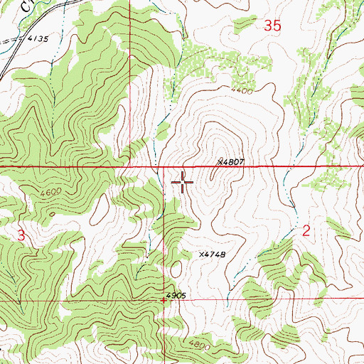 Topographic Map of Shonkin Creek Bridge, MT