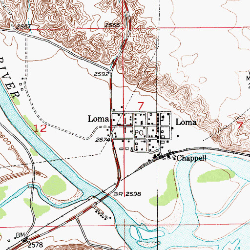 Topographic Map of Loma Earth Science Museum, MT