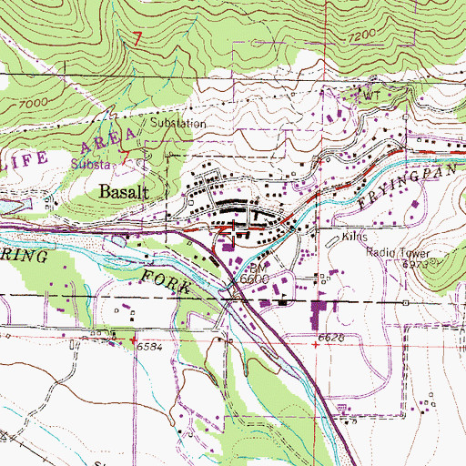 Topographic Map of Basalt, CO