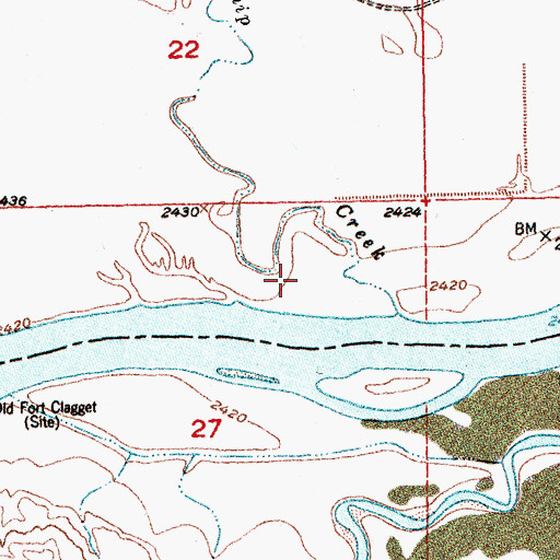 Topographic Map of Fort Chardon (historical), MT