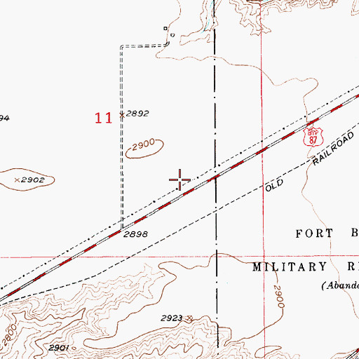 Topographic Map of Fort Benton Historical Marker, MT