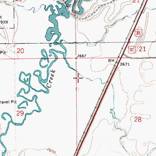 Topographic Map of School Section Coulee, MT