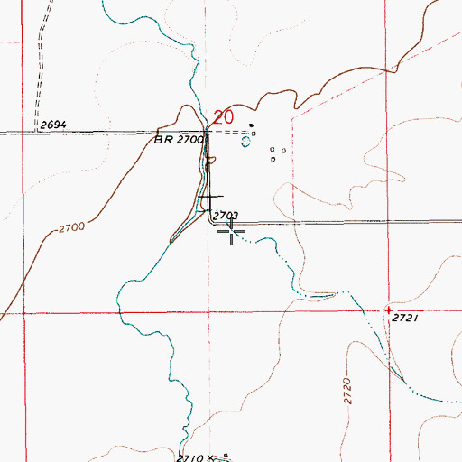 Topographic Map of Snake Coulee, MT