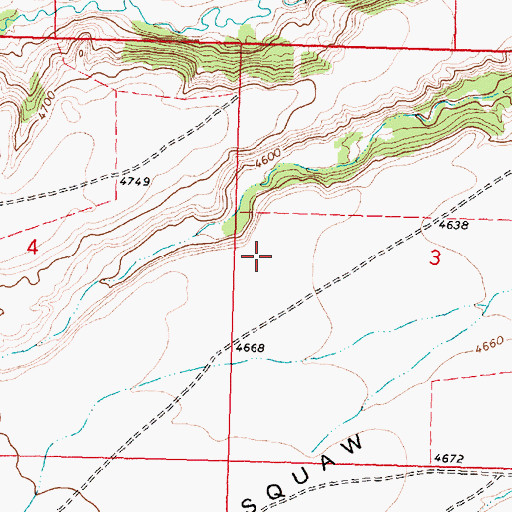 Topographic Map of Peskan Post Office (historical), MT