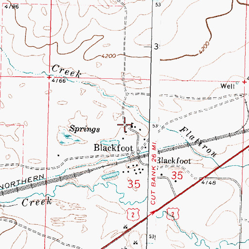Topographic Map of Blackfoot School (historical), MT