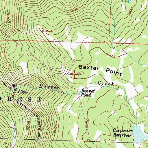 Topographic Map of Baxter Point, CO