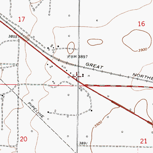 Topographic Map of Baltic (historical), MT