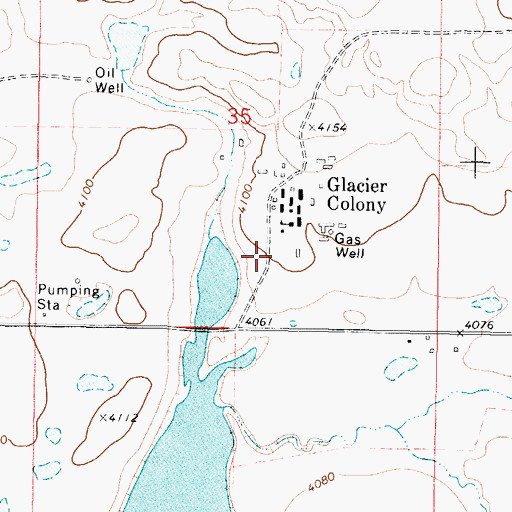 Topographic Map of Glacier Elementary School, MT