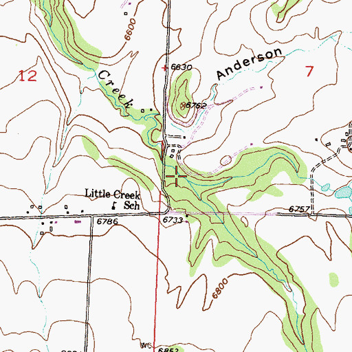 Topographic Map of Little Creek, CO