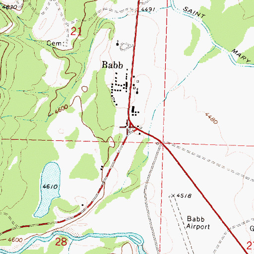 Topographic Map of Main Post Office (historical), MT
