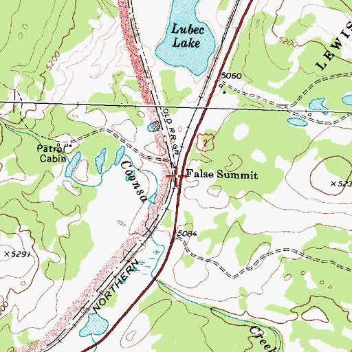 Topographic Map of Lubec Post Office (historical), MT