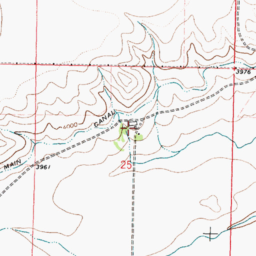 Topographic Map of Hidden Lake Colony, MT