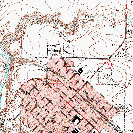 Topographic Map of Cut Bank, MT