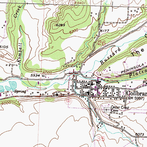 Topographic Map of Buzzard Creek, CO