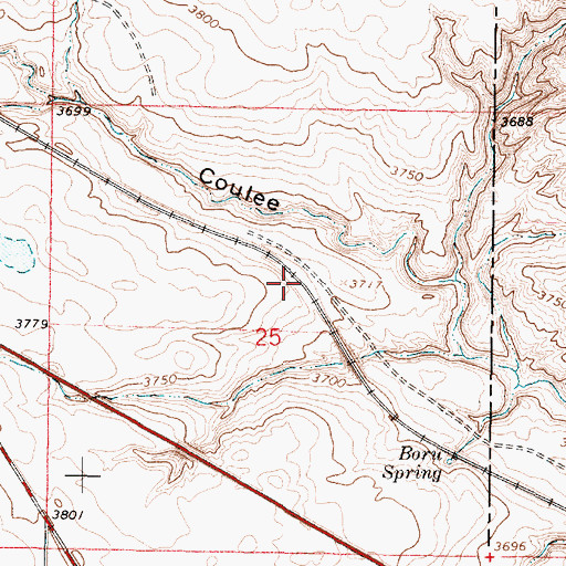 Topographic Map of Boru (historical), MT