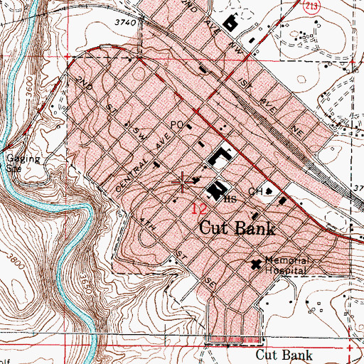 Topographic Map of Saint Margarets Catholic Church, MT