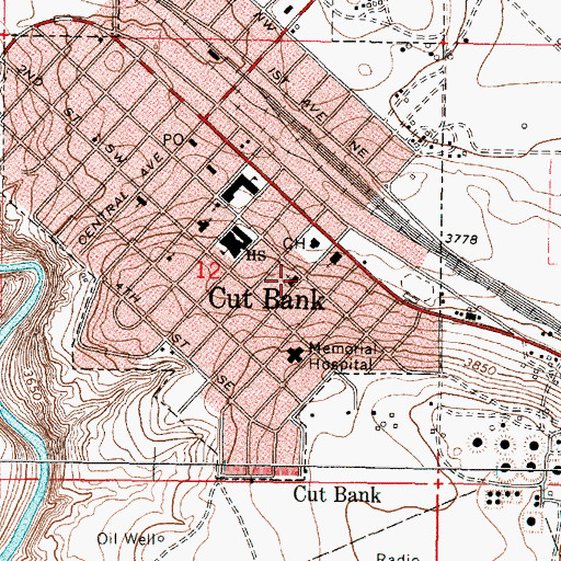Topographic Map of Evangelical Free Church, MT