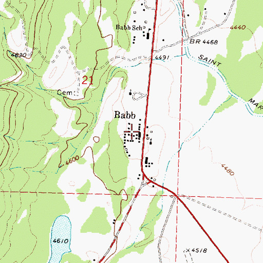 Topographic Map of Saint Mary Mission, MT