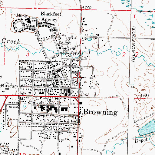 Topographic Map of Little Flower Parish, MT