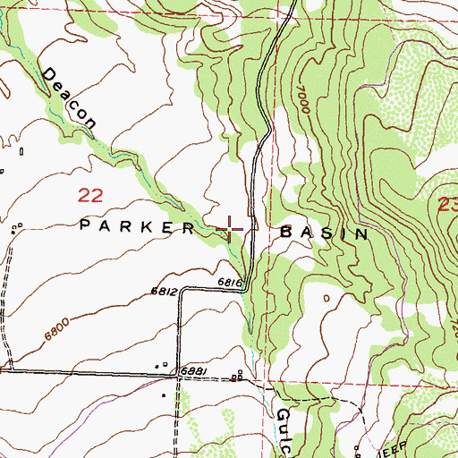 Topographic Map of Parker Basin, CO