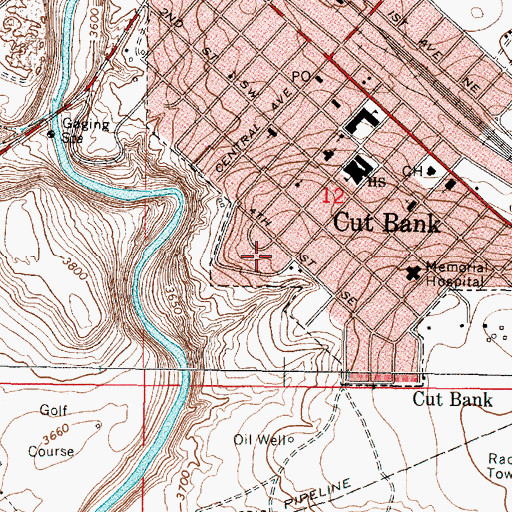 Topographic Map of Skyland Trailer Park, MT