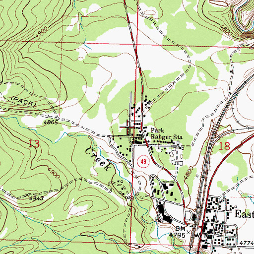 Topographic Map of Sears Motel and Campground, MT