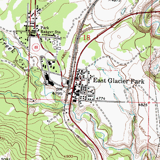 Topographic Map of Smileys RV Park, MT