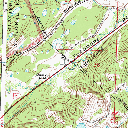 Topographic Map of Firebrand Campground, MT